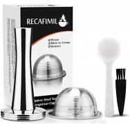 I Cafilas – Capsule di caffè ricaricabili per Nespresso Vertuoline, in acciaio INOX, da riempire Kaffeekapsel+kaffee-tamper – Miglior Prezzo